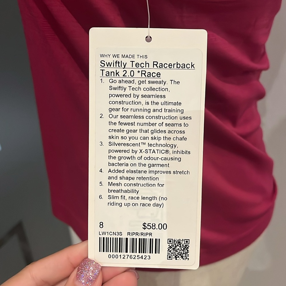 Lululemon Swiftly Tech Racerback 2.0 *Race Length Ripened Raspberry | Size 8 - Picture 4 of 8